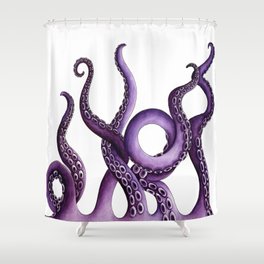 Kraken Purple Shower Curtain