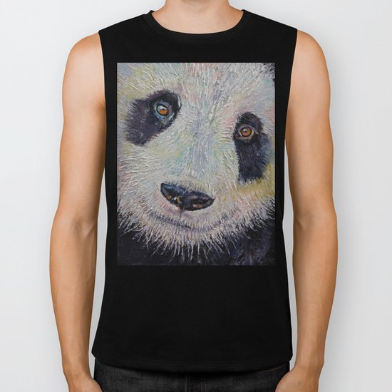 Panda Portrait Biker Tank