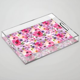 FLOWERS WATERCOLOR 6 Acrylic Tray