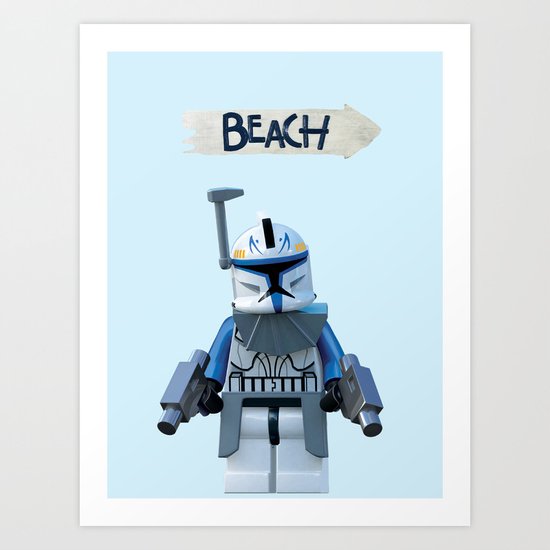 Rex at the Beach Art Print