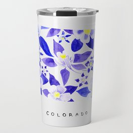 Colorado State Flower - Blue Columbine Travel Mug