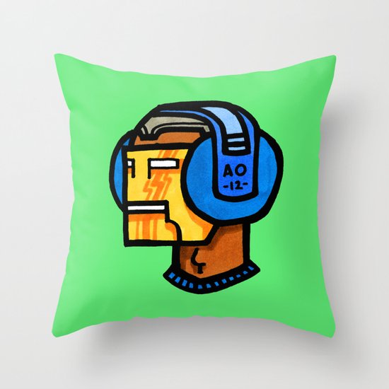 headfone Throw Pillow