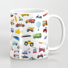 Little Boy Things That Move Vehicle Cars Pattern for Kids Mug