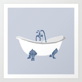 blue bath Art Print