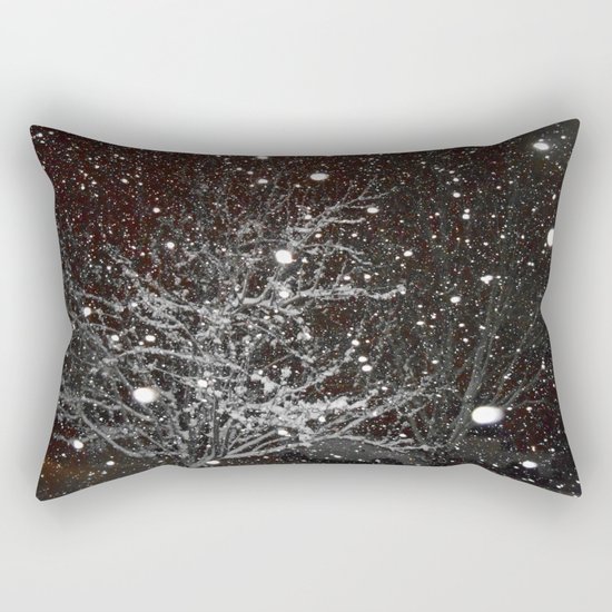 Night Snow Rectangular Pillow