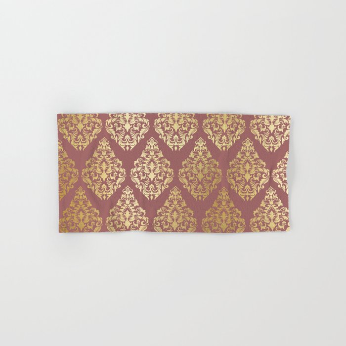 Burgundy and deals gold bath towels