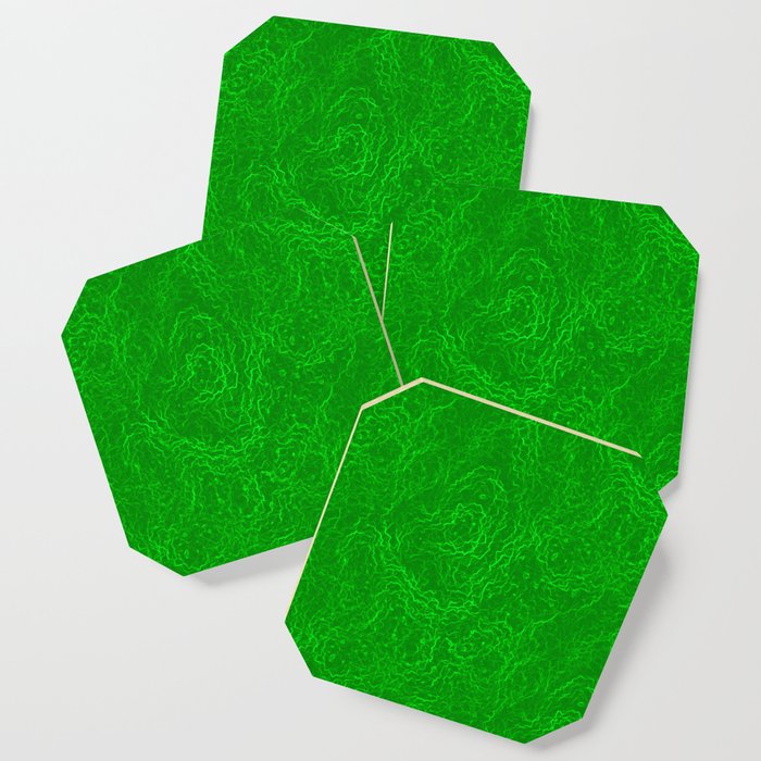Neon Green Alien Dna Plasma Swirl Coaster By Podartist Society6