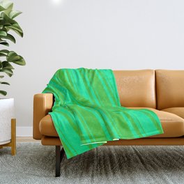 [ Thumbnail: Green and Lime Green Colored Lined Pattern Throw Blanket ]