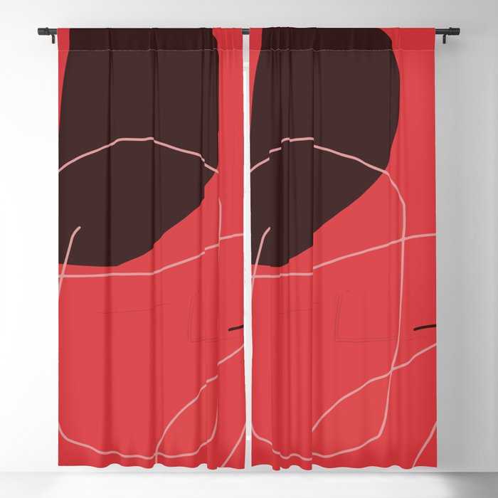 color field - red black white Blackout Curtain