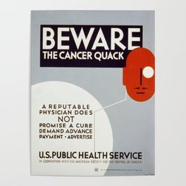 Vintage poster - Beware the Cancer Quack Poster