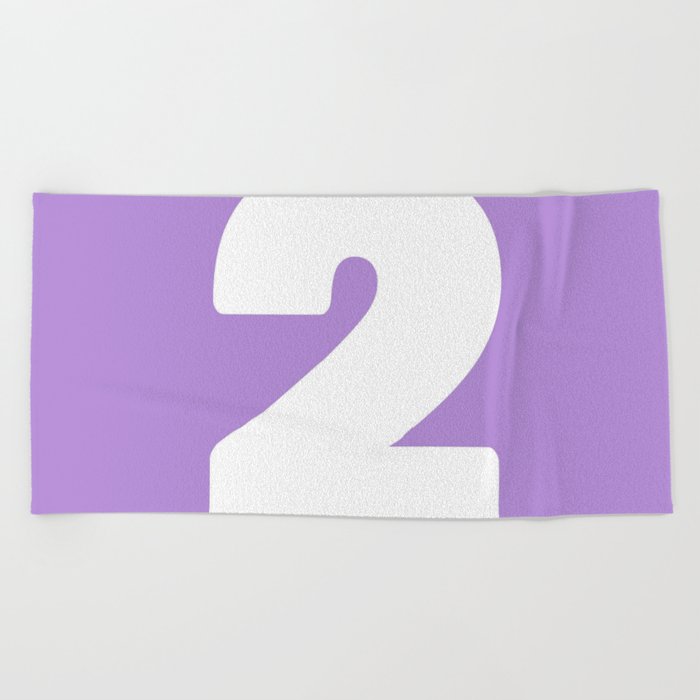 2 (White & Lavender Number) Beach Towel