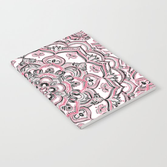 Magical Mandala in Monochrome + Pink Notebook