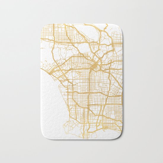 LOS ANGELES CALIFORNIA CITY STREET MAP ART Bath Mat
