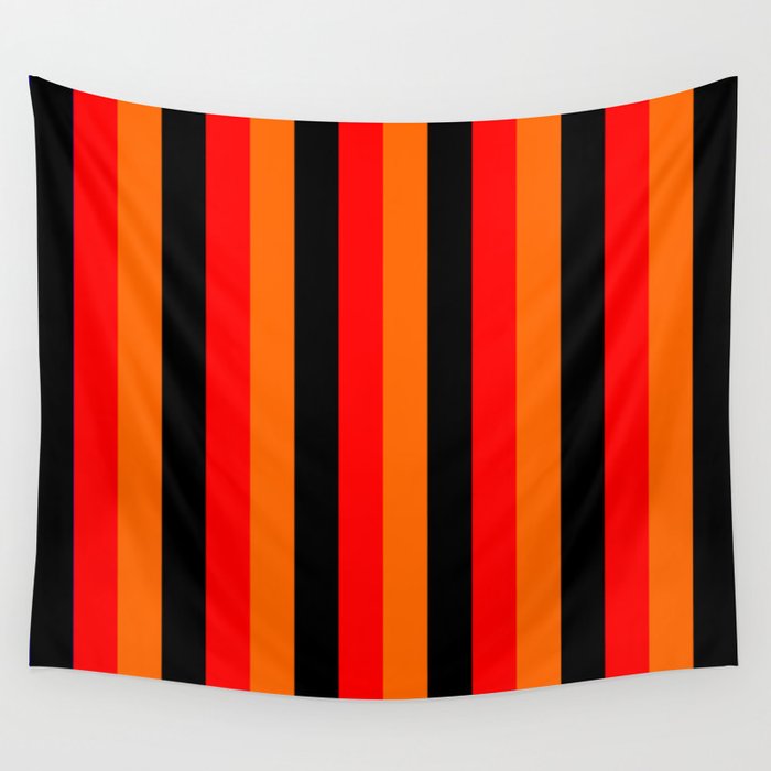 Black Red Yellow Stripes Home Decor Wall Tapestry By Loveart69