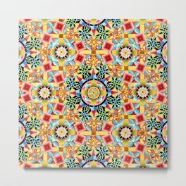 Nouveau Chinoiserie Metal Print | Bohochic, Decorative, Emperor, Painting, Celticstyle, Geometric, Knotwork, Chinoiserie, Abstract, Textiledesign 