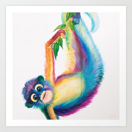 Monkey: Rainbow Animal Art Print | Colorfulkidsart, Colorfulanimal, Acrylic, Nurseryart, Rainbowcolors, Painting, Colorfulmonkey, Childrensroom, Rainbowanimal, Rainbowmonkey 