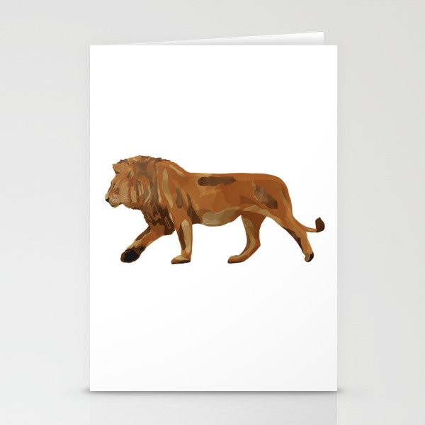 digital painting of a male brown lion Stationery Cards