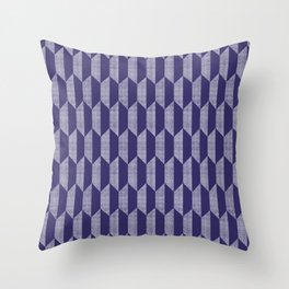 White Burlap Geometric Points On Indigo Blue Throw Pillow