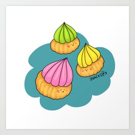 Colorful iced gem biscuits Art Print