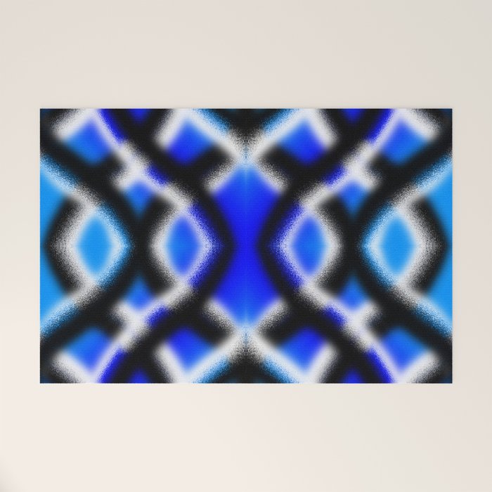 X Black White Blue Welcome Mat By Artbysamanthaperezz Society6