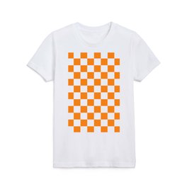 Orange Checker Print Kids T Shirt