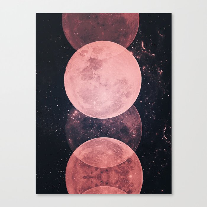 Pink Moon Phases Canvas Print