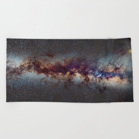 The Milky Way: from Scorpio, Antares and Sagitarius to Scutum and Cygnus Beach Towel