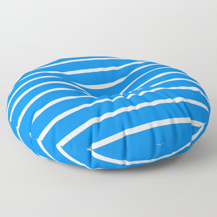 Horizontal Lines (White/Azure) Floor Pillow