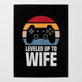 Womens Leveled Up To Wife Gifts For Her Newly Poster
