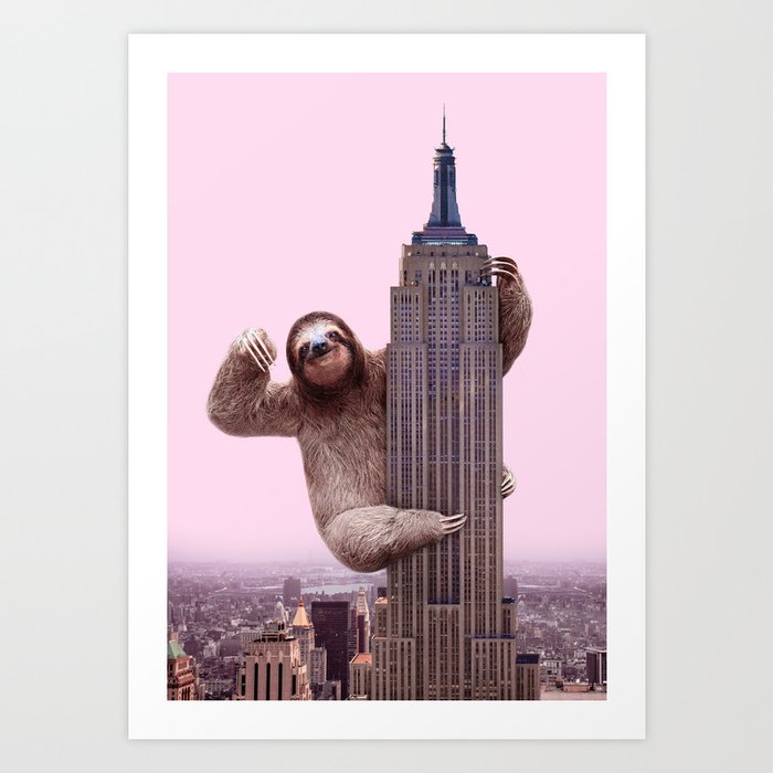 KING SLOTH Art Print by Paul Fuentes Society6