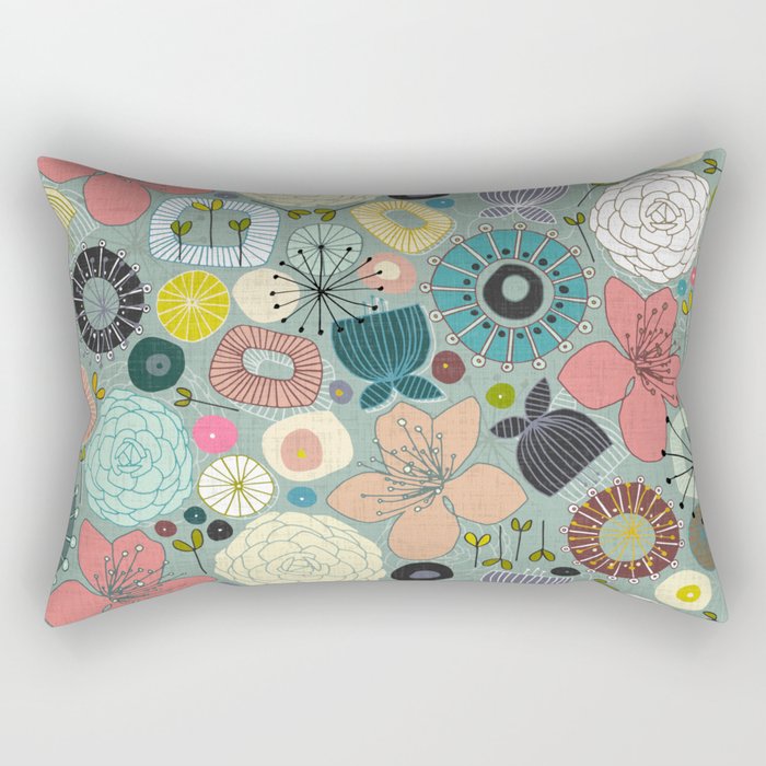 oriental blooms Rectangular Pillow