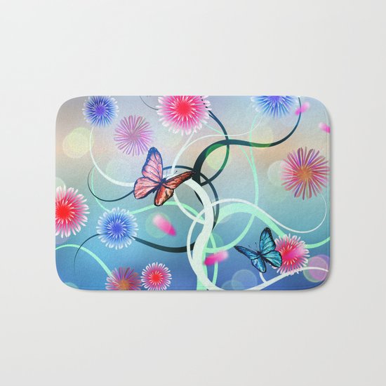 Dahlias and Vines Bath Mat
