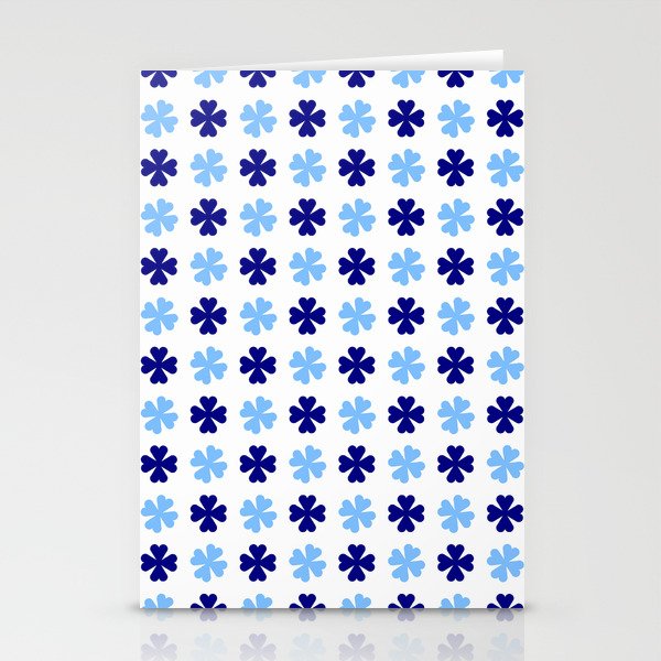 Flower and heart 13 blue Stationery Cards