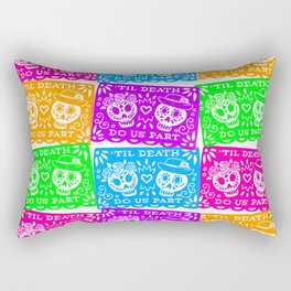 Day of the Dead Sugar Skull Papel Picado Flags Rectangular Pillow