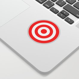 Bullseye Target Red & White Shooting Rings Sticker