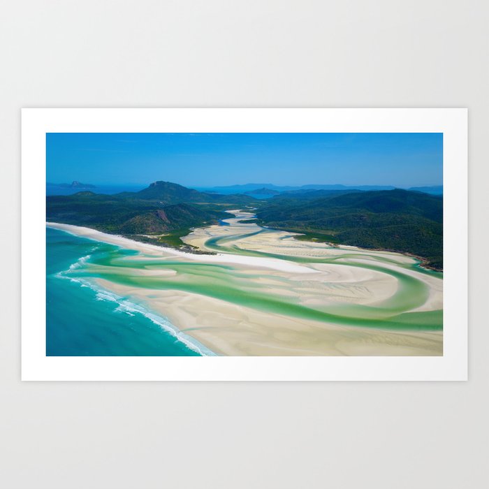 Whitehaven Beach from a Helicopter Art Print