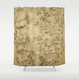 Antique 18th Century Chinoiserie Golden Garden Fresco 1740 Shower Curtain