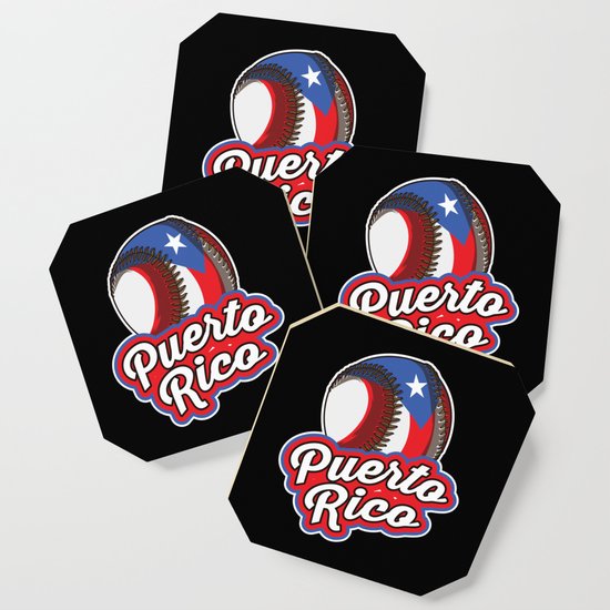 Puerto Rico Baseball Proud Boricua Flag Coaster By Anziehend Society6