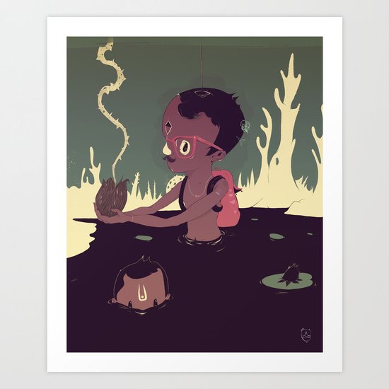 Black-water coconut Art Print