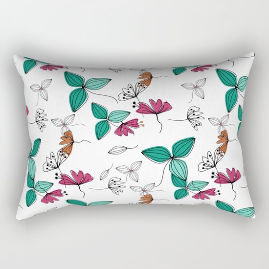 Retro .Floral pattern Rustic Rectangular Pillow
