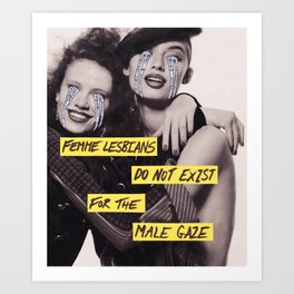Male Gaze Art Print | Collage, Lesbian, Gay, Femme, Lesbianart, Femme4Femme, Gayart, Femmelesbian 