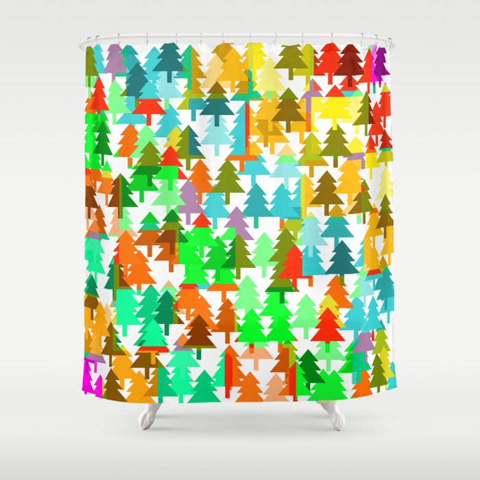 Colorful fir pattern Shower Curtain