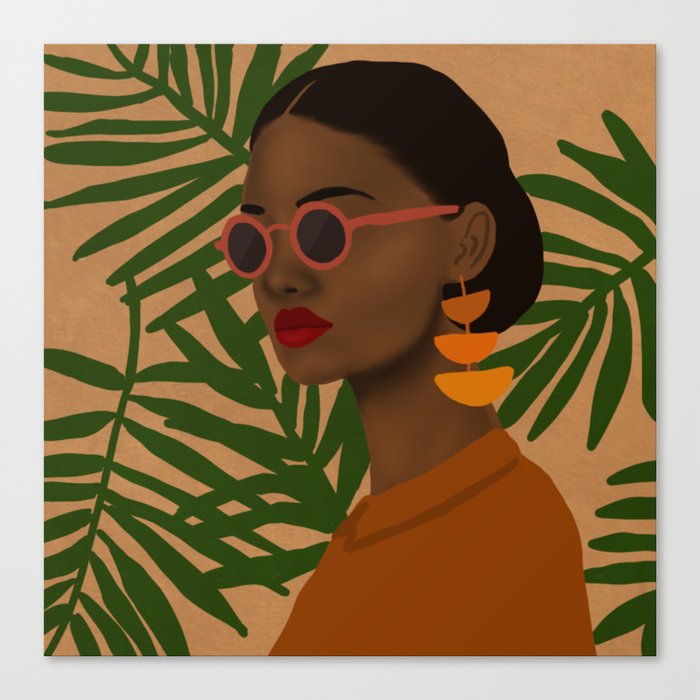 girl in shades Canvas Print