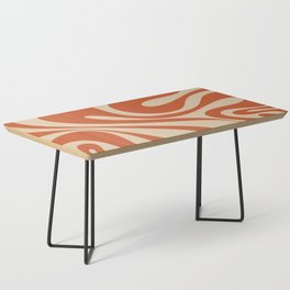 Mod Swirl Retro Abstract Pattern in Mid Mod Burnt Orange and Beige Coffee Table
