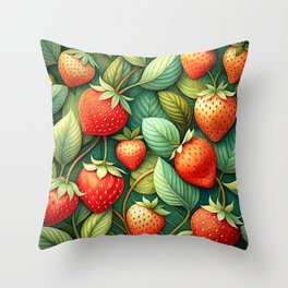 Strawberry  pattern Throw Pillow