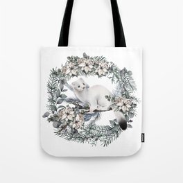 Cute Ferret Wreath Tote Bag