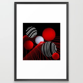 converging lines and balls Framed Art Print
