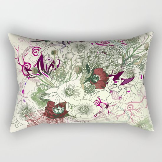 Zentangle Floral mix II Rectangular Pillow