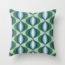 Onions in Green and Blue Throw Pillow