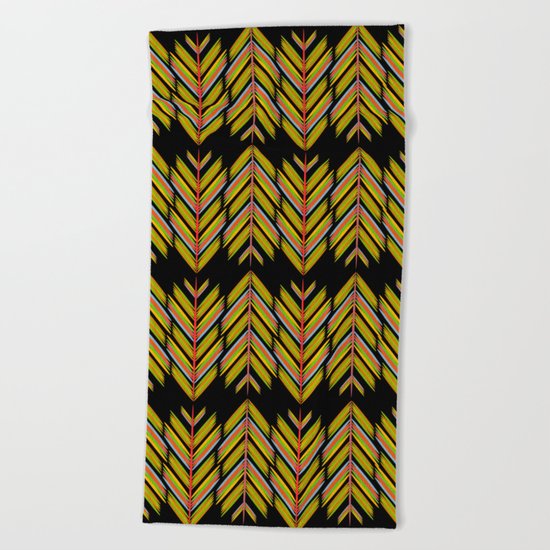 Yellow and orange feathers Beach Towel